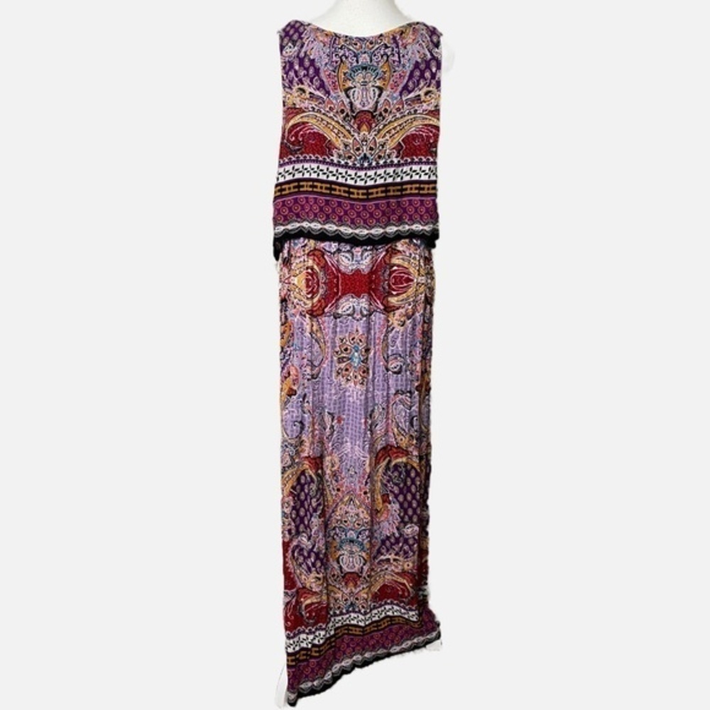 Bila boho chic flounce sleeveless rayon maxi dress with deep side slits - Picture 2 of 13